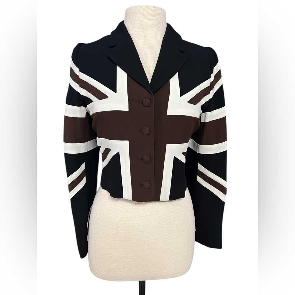 1990’s Moschino Cheap & Chic British Flag Cropped Jacket